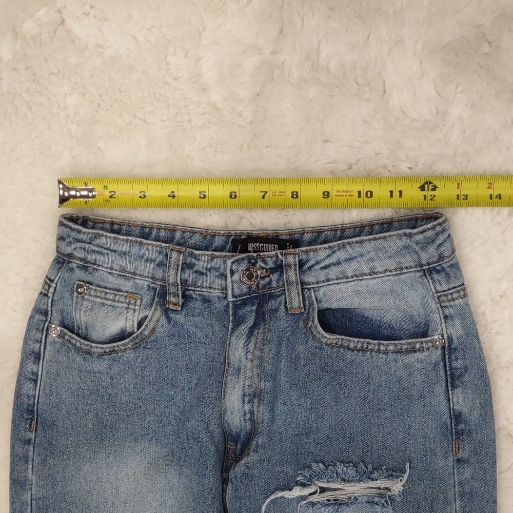 MISSGUIDED Classic Blue Distressed Women's Jeans - Picture 8 of 17